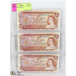 THREE 1974  $2 BILLS