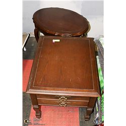 SET OF 2 VINTAGE WOOD END  TABLES