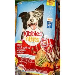 LOT OF 2 BAGS KIBBLES & BITS DOG FOOD 18KG