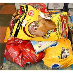 PALLET OF ASSORTED DAMAGED BAGS DOG FOOD
