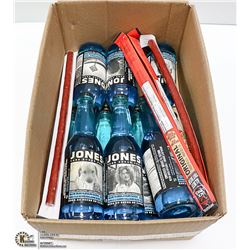 BOX WITH 10 355ML BOTTLES OF JONES BUBBLEGUM