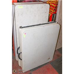 5 ASSORTED PLASTIC FOLDING TABLES