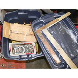 TOTE FULL OF ROPES AND CLEVIS'S - VARIOUS SIZES