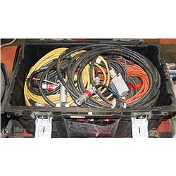 TOTE FULL OF NEW EXTENSION CORDS & CHEATER CORDS