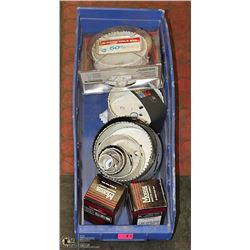 BOLT BIN WITH ASSORTED HOLE SAW BITS