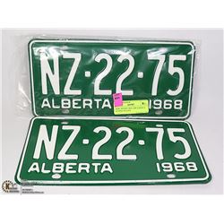 NEW, NEVER USED 1968 ALBERTA LICENCE PLATES
