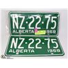 Image 1 : NEW, NEVER USED 1968 ALBERTA LICENCE PLATES