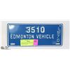 Image 1 : 1970 NEVER USED EDMONTON LICENCE PLATE