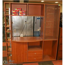 LIGHT WOOD TONE ENTERTAINMET CABINET 64 X 16 X 73