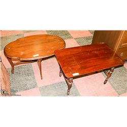 ESTATE LOT OF 2 WOOD COFFEE TABLES