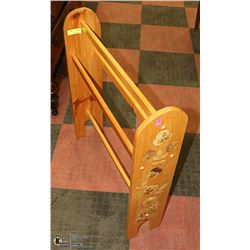 PINE WOOD HAND PAINTED TOWEL STAND