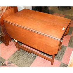 ESTATE VINTAGE WOOD DOUBLE DROP LEAF KITCHEN TABLE