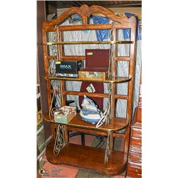 SOLID WOOD AND METAL ESTATE SHELVING UNIT