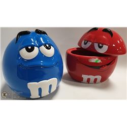 M & M'S 2 X COOKIE JARS CERAMIC