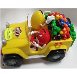 M & M'S YELLOW JEEP ON BEACH