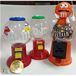 M & M'S GROUP OF 3 GUMBALL MACHINES