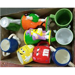 M & M'S FLAT OF 9 COFFEE MUGS NEW