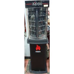 ZIPPO COMMERCIAL DISPLAY CASE  W/ LIGHT AND KEYS