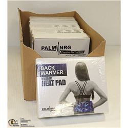CASE OF NEW PALM NRG REUSABLE BACK WARMER HEAT PAD