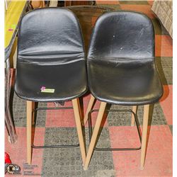 LOT OF 2 BAR STOOLS, METAL FRAME VINYL UPHOLSTERY