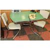 Image 1 : VINTAGE GREEN TABLE & 2 CHAIRS