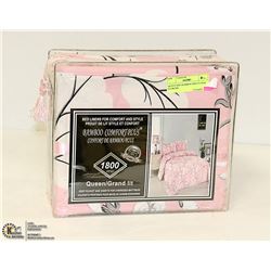 QUEEN SIZE BAMBOO SHEETS PINK FLOWERS