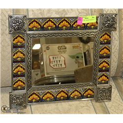 MEXICAN TILE FRAMED MIRROR 15 X 13