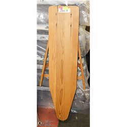 VINTAGE WOOD SELF STANDING IRON BOARD, CHIEF LABEL