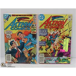 LOT OF TWO ACTION COMICS #524 & #533