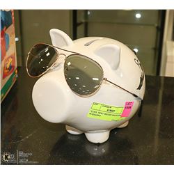 "COOL HOG" PIGGIE BANK BIKER W/SHADES