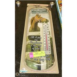 BRAND NEW HORSE THERMOMETER METAL
