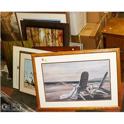 LARGE LOT OF ASSORTED ESTATE FRAMED PICTURES