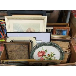 BOX OF 20 ASSORTED FRAMED AND UNFRAMED PRINTS