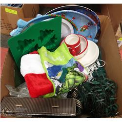 LARGE BOX FULL OF CHRISTMAS ITEMS INCL.