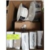 Image 1 : BOX OF RECESSED LIGHTING HOUSINGS, AND TRIM RINGS