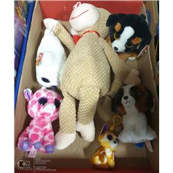 5 TY BEANIE BABIES,SEAL GIRAFFE 3 DOGS,+MONKEY