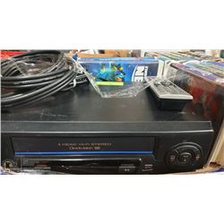 VHS MACHINE WITH REMOTE,OVER 20 ALL DISNEY MOVIES