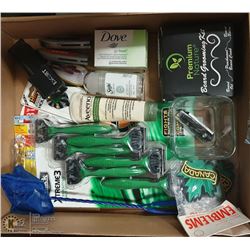 BOX WITH NEW PRODUCTS INCL. SCHICK