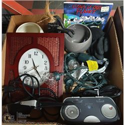 BOX WITH MISC. HOUSEHOLD INCL. RCA