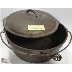 CAST IRON DUTCH OVEN WITH LID AND HANDLE
