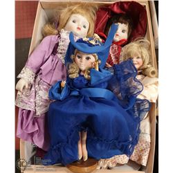 FLAT OF VINTAGE PORCELAIN DOLLS