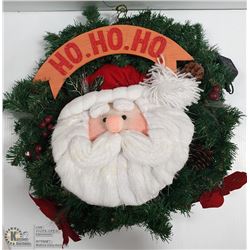LARGE FIBER OPTIC SANTA  WREATH