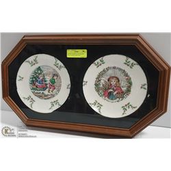 DOUBLE FRAME PLATE HOLDER WITH 2 ROYAL DOULTON