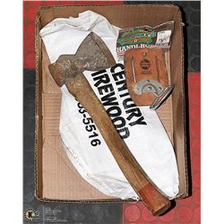 VINTAGE TOMAHAWK AXE W/16.5"-HICKORY