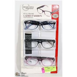 LDS DESIGN OPTICS F. GRANT READING GLASSES +3.00