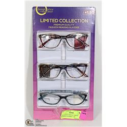 LDS DESIGN OPTICS F. GRANT READING GLASSES +1.50