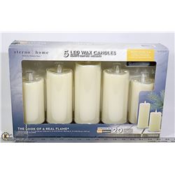 NEW 5 LED WAX CANDLES SET WITH REMOTE
