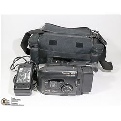 VINTAGE JVC CAMCORDER WITH ACCESSORIES & BAG
