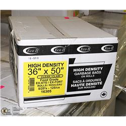 CASE WITH 125 36"X50" CLEAR FOOD GRADE GARBAGE