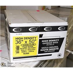 CASE WITH 125 36"X50" CLEAR FOOD GRADE GARBAGE